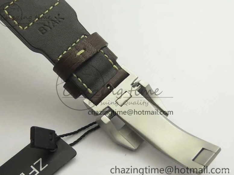 MIROTIME 0228 Big Pilot IW501004 Titanium ZF 1:1 Best Edition Black Dial On Brown Leather Strap A ZeroBulk 7212